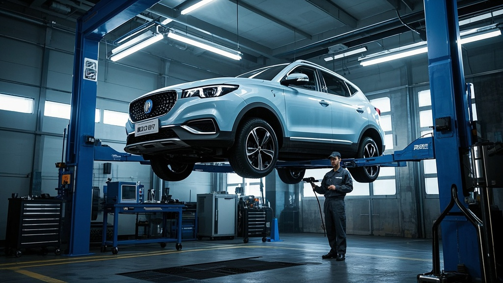 2025款名爵 ZS EV 正在进行发动机舱保养检查